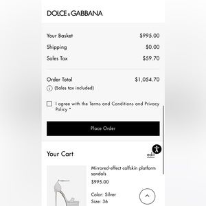 Mirrored-effect calfskin platform sandal!!!